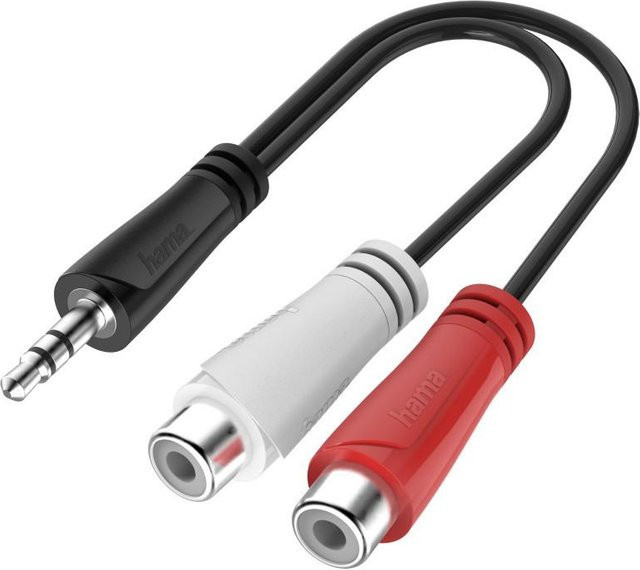 Hama Stereo Audio-Adapter mit 3,5-mm-Klinkenstecker auf Cinch-Buchse, Multicolor - Bild 1