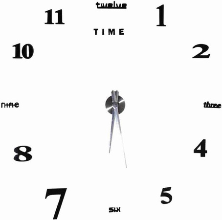 Moderne DIY Wanduhr im 3D Spiegel-Design von TOMTOP JMS in Schwarz