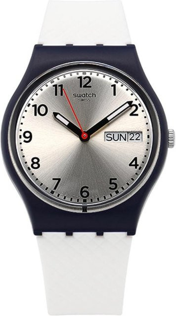 Swatch Armbanduhr, Quarz, Kunststoff, Weiß, Unisex - Bild 1