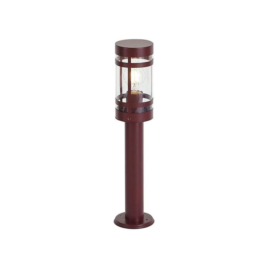 QAZQA Moderne Außenleuchte Gleam in Dunkelrot aus Edelstahl und Glas, IP44 Pollerleuchte für Garten und Terrasse, Höhe: 50 cm - Bild 2
