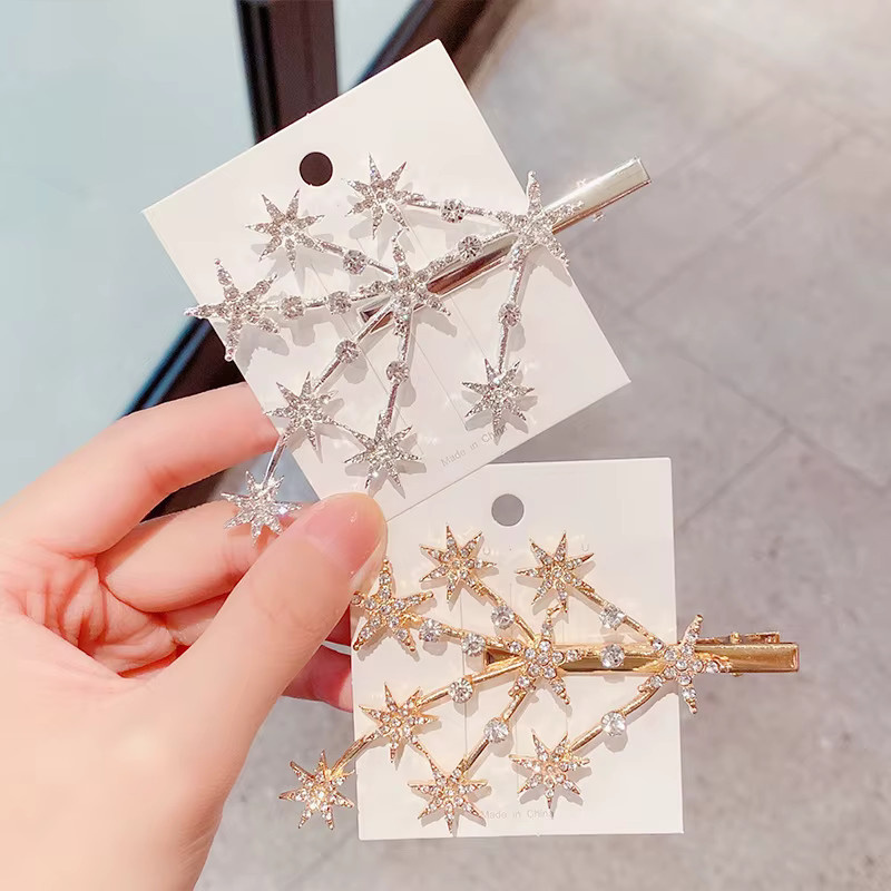 FORWOT Haar Clips, Sterne, Silber Gold, Damen - Bild 4