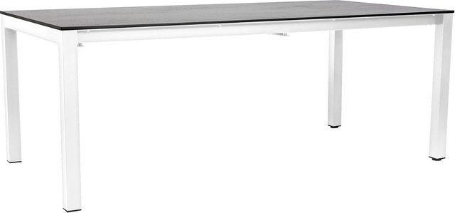 Stern Ausziehtisch Silverstar aus Aluminium in Weiß mit Tischplatte in Zement hell, B/T: 200 bis 250 x 100 cm - Bild 1
