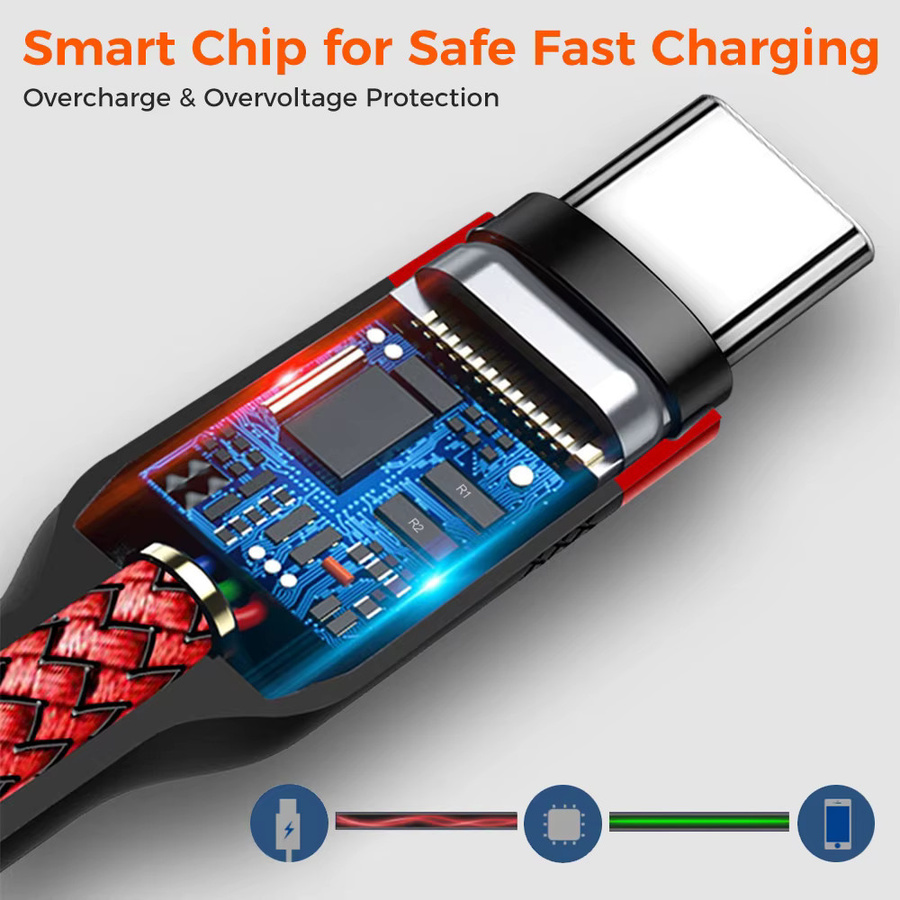 Nephy USB-C zu Typ-C Kabel PD 60W Schnellladegerät in Rot - Bild 3