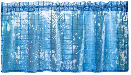 Linggo Fenstervorhang Blau, Kurzer Sichtschutz aus Polyester mit Rod Pocket - Bild 1