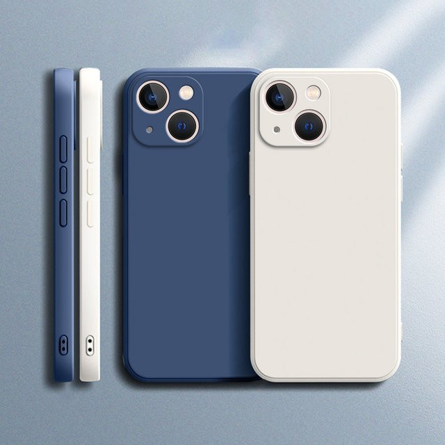 Luxus Silikon Schutzhülle für iPhone 11 bis iPhone 16 Pro Max in Pink und Blau - Bild 1