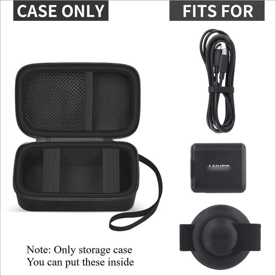 Anker Stoßfeste EVA-Reise-Aufbewahrungsbox für MagGo UFO 3-in-1 Wireless Charger, tragbare Hartbox in Schwarz - Bild 2