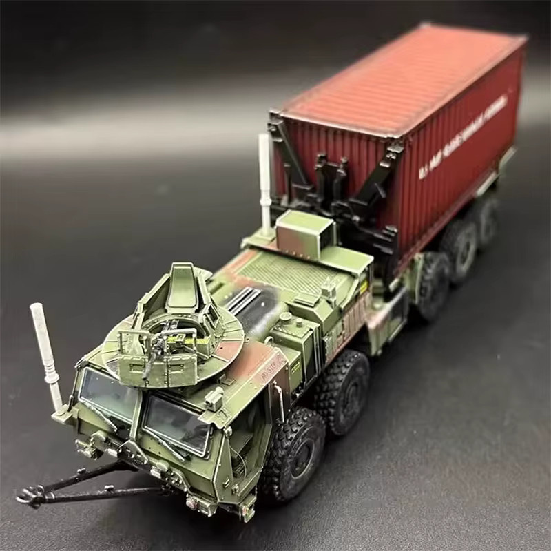 WELLY Schwerlast-Container-Transportanhänger, Simulationsmodell, 1:72 Maßstab, aus Harz - Bild 1