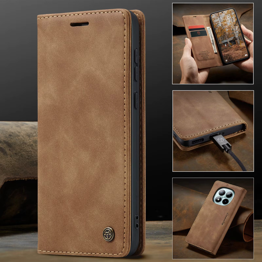 Magnetische Business Flip-Lederhülle für Xiaomi Redmi Note 15 14 13 12 Pro Plus 15C 14C 13C 12C mit Kartenfach und Standfunktion in Blau oder Braun - Bild 2