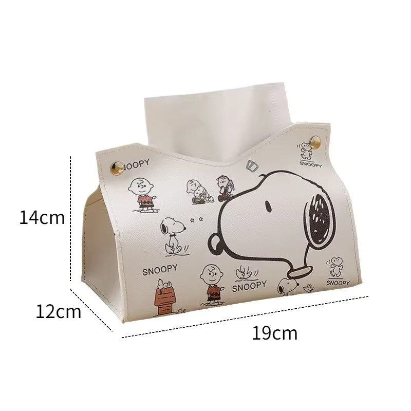 Bandai Snoopy Taschentuchbox aus Leder, wasserdicht und faltbar, Farbe: Weiß - Bild 2