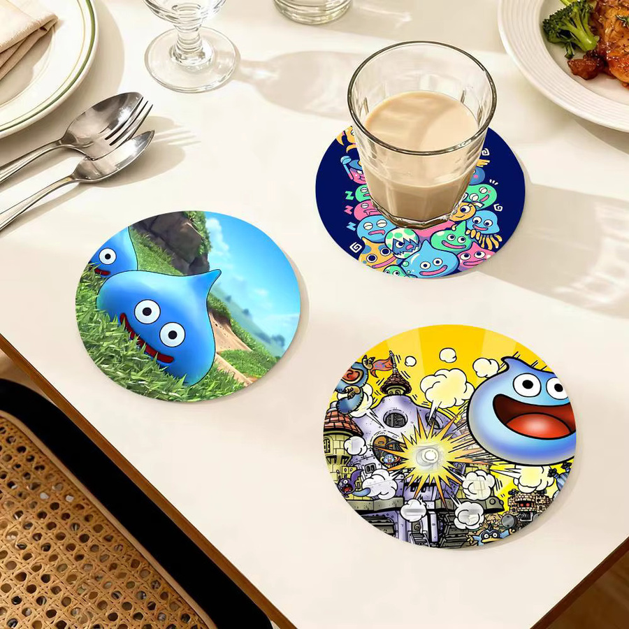 Holzuntersetzer Dragon Quest Rocket Slime mit Farbdruck, rund, Mehrfarbig - Bild 5