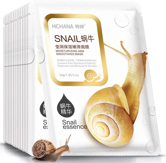 Schnecke Gesichtsmaske, 10 Stück, Blatt Maske, Feuchtigkeitsspendend - Bild 1