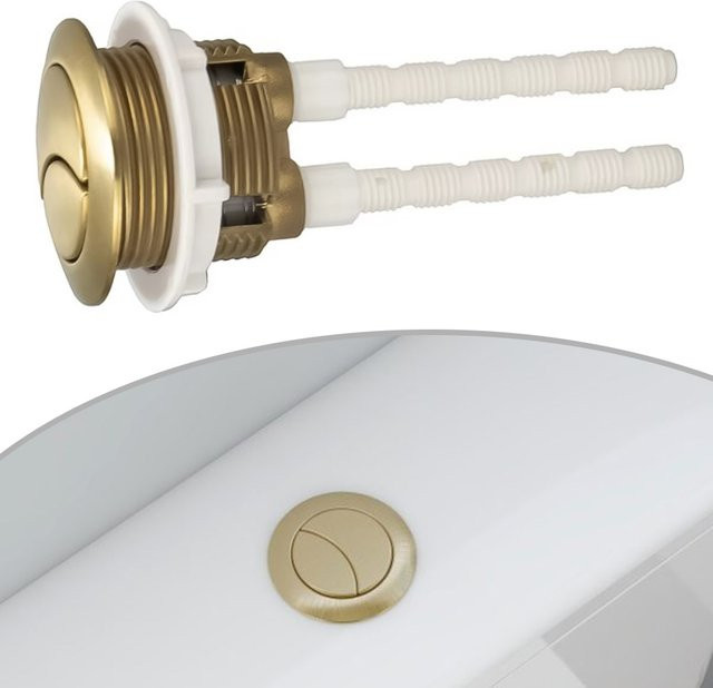LEENKEA Toilettenspülkastenknopf aus ABS in gebürstetem Gold, 38 mm Durchmesser - Bild 1