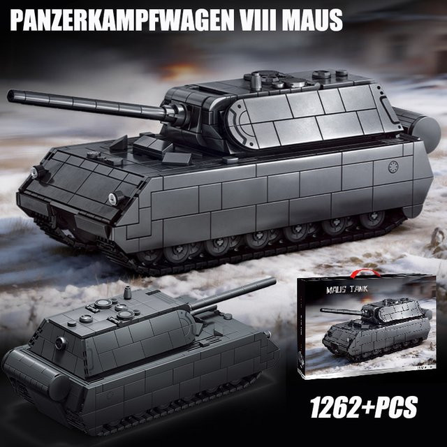BXA Weltkrieg II Maus Schwerer Panzer, Bausteine Set, 1/35 Maßstab, ab 6 Jahren - Bild 1
