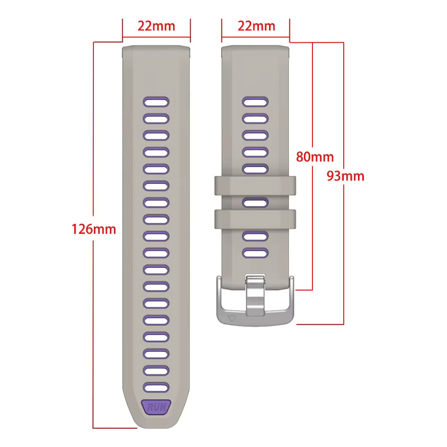 Uhrenarmband Silikon, Weiß, 22mm, für Garmin Forerunner - Bild 2