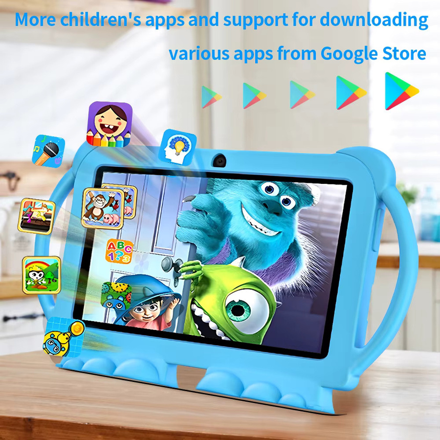 BDF K5 Pro 7-Zoll Kinder-Tablet mit 5G und WLAN, Blau, 64GB ROM, 4GB RAM, Android Lern-Tablet für Kinder mit kindersicherer Cartoon-Hülle - Bild 2
