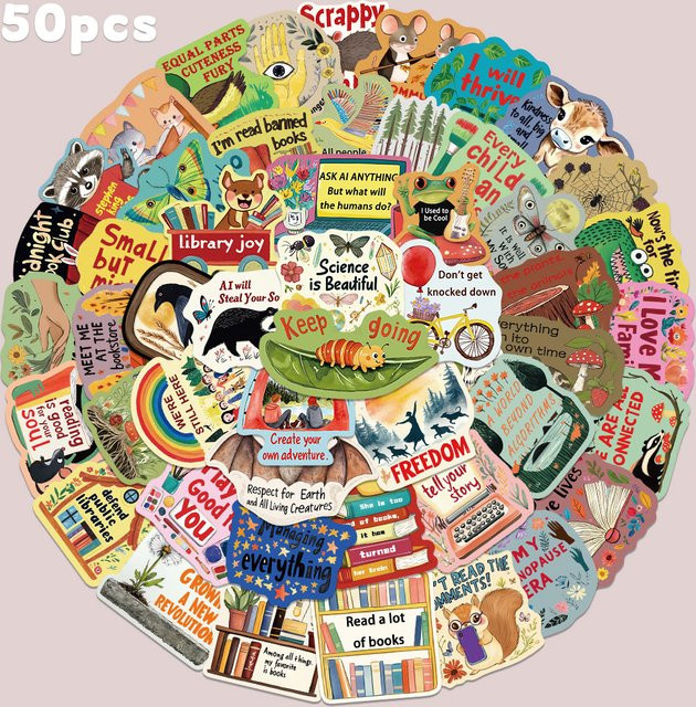 50 Stück Graffiti Aufkleber Set mit Cartoon Motiven in Multicolour für Tagebuch, Rucksack und Handy - Bild 1