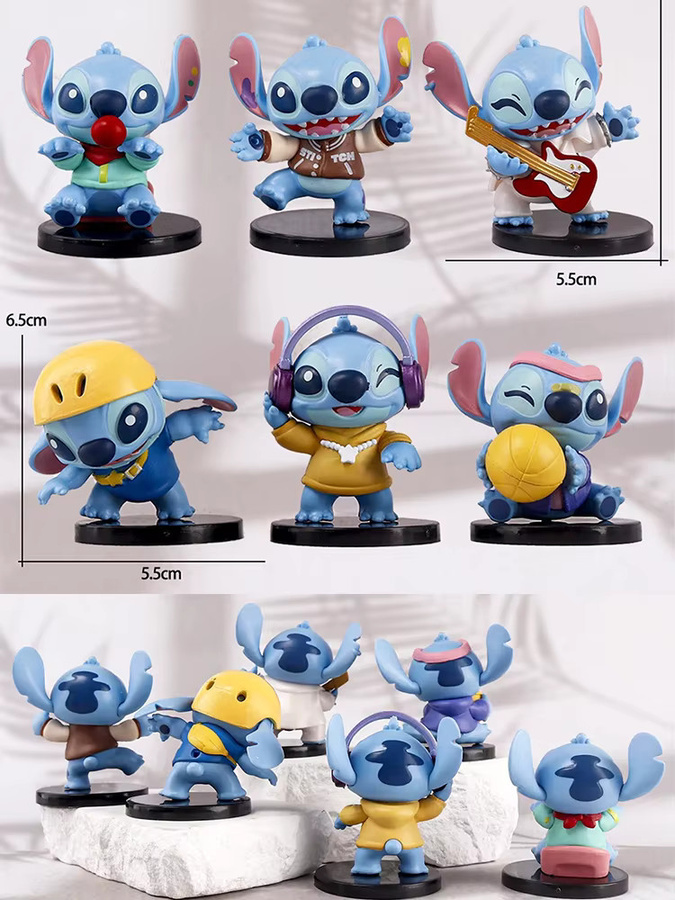 Bandai Stitch Anime Figur Music Party Series Rock Stitch aus PVC als Spielzeug und Geschenk für Kinder - Bild 5