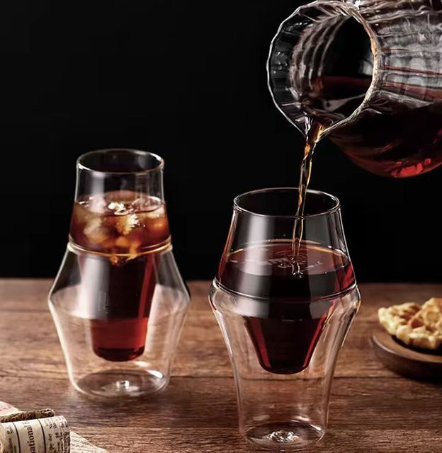 YWDL Doppelwandige Espresso Tassen und Teebecher aus Glas, Transparent, 120 ml - Bild 1