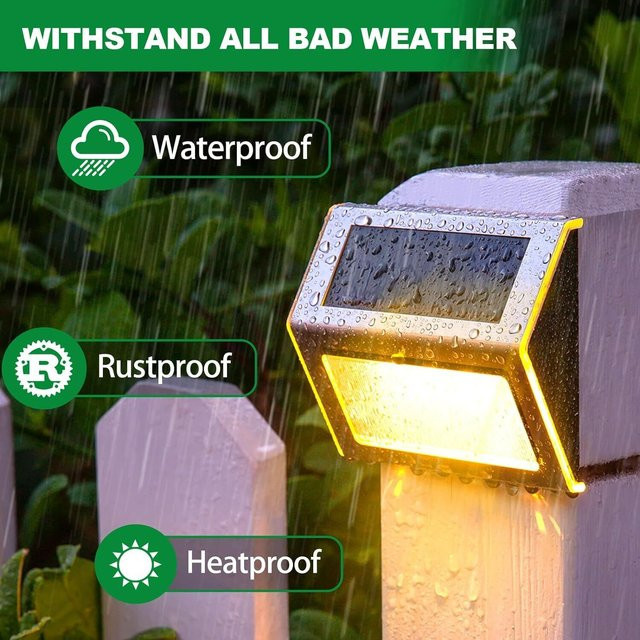 KEBINCPLED LED Solar Außenwandleuchte mit Bewegungsmelder in Weiß, Warmweißes Licht für Garten, Terrasse und Hof - Bild 1