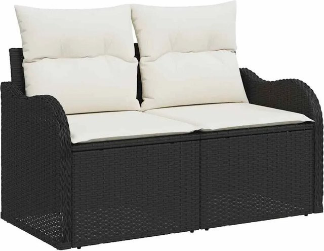 vidaXL Garten-Sofa-Set aus Poly-Rattan in Schwarz, 13-teilig - Bild 1