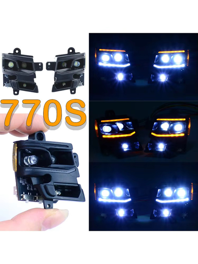 Tamiya 770S Scheinwerfer & Rücklicht, Doppelblitzmodus, Sequentielle Blinker, 1:14 - Bild 5