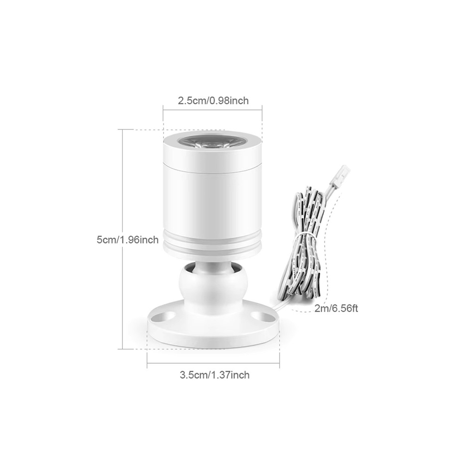 Lcamaw Mini-LED-Spotlicht mit DuPont-Schnittstellenkabel, 3 W, DC12 V, Schrankbeleuchtung in Weiß oder Schwarz - Bild 2