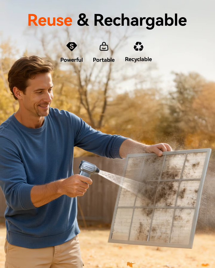 WOLFBOX DF60 Kabelloser Luftstaubsauger mit 110000 RPM und 3 einstellbaren Stufen für Auto, Zuhause und Outdoor - Bild 4