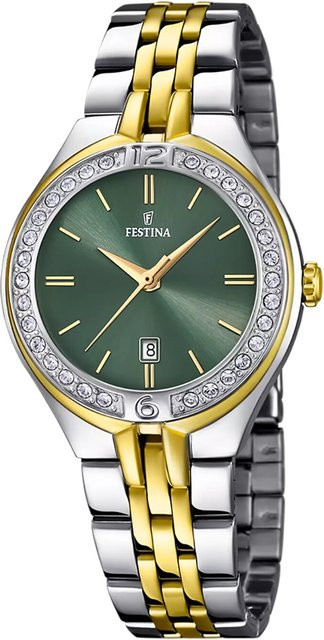 Festina Damenuhr Mademoiselle, Quarz, Edelstahl, Grün, 33 mm, 5 ATM - Bild 1