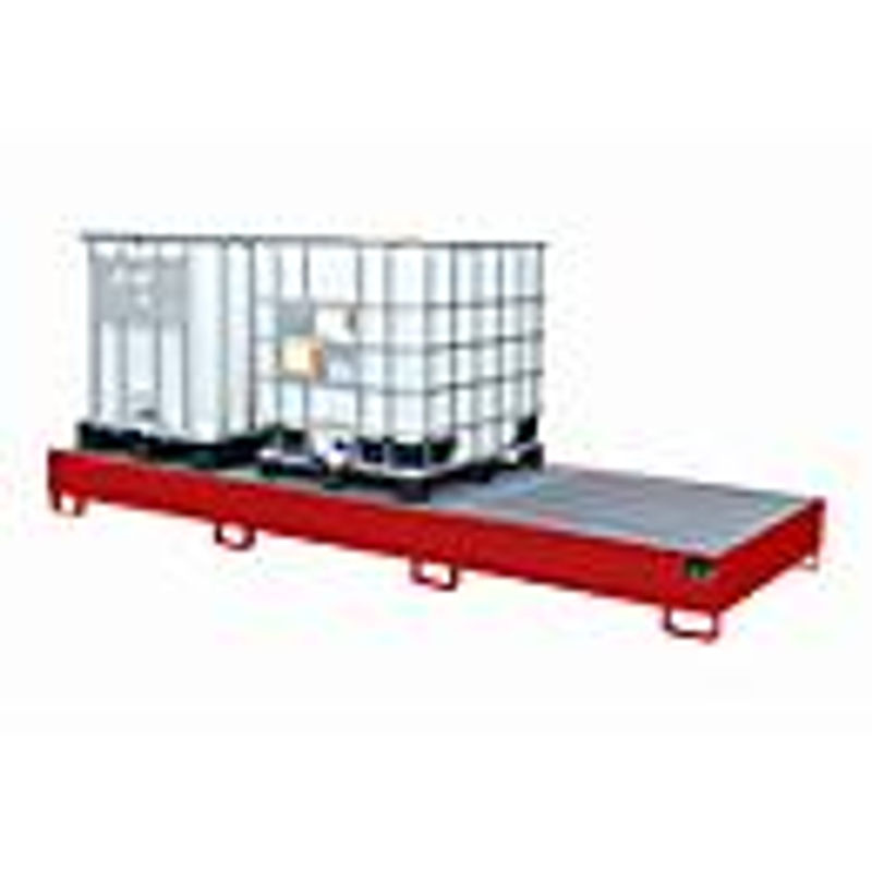 Bauer Südlohn Auffangwanne AW 1000-3 aus Stahl, feuerrot, unterfahrbar, B: 130,0 cm, T: 385,0 cm, H: 34,0 cm - Bild 2