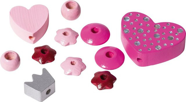 KNORR prandell Schnullerkette Herz Holzperlen Rosa-Pink - Bild 1