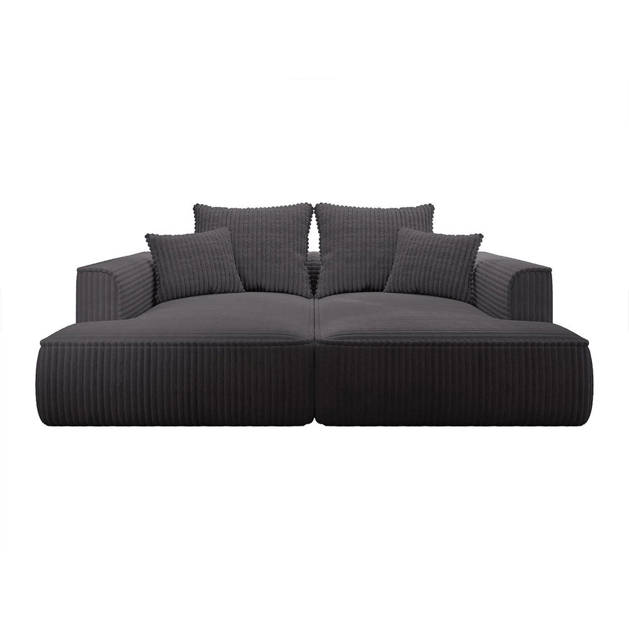 Vente-unique Sofa Pineta in Anthrazitgrau mit Cord-Bezug, Breite: 230 cm - Bild 2