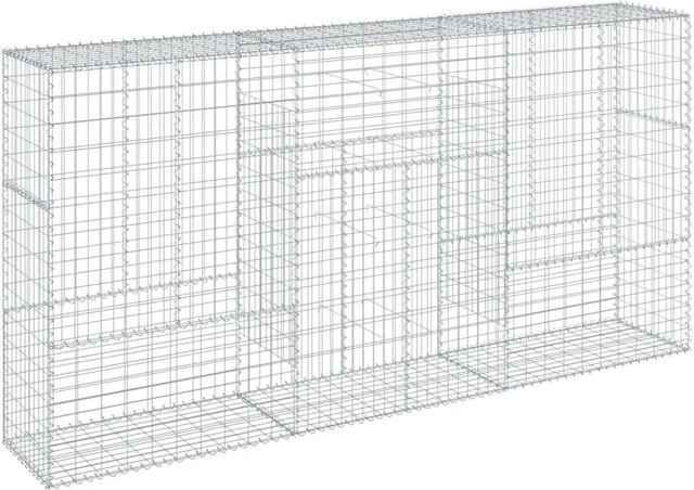 vidaXL Gabione mit Deckel aus verzinktem Eisen in Silber, B/T/H: 300 x 50 x 150 cm - Bild 1