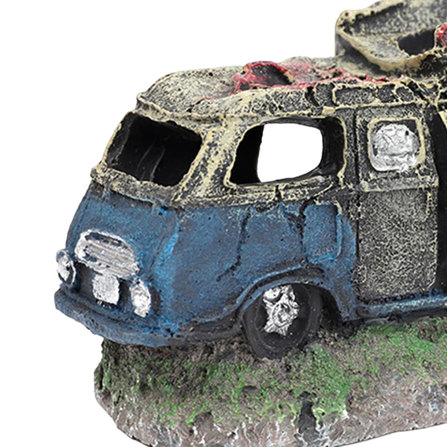 Kesoto Auto Wrack Aquarium Dekoration aus Keramik als Höhle für Betta und Garnelen, B/H/T: 12,5 x 7,5 x 8,0 cm - Bild 5
