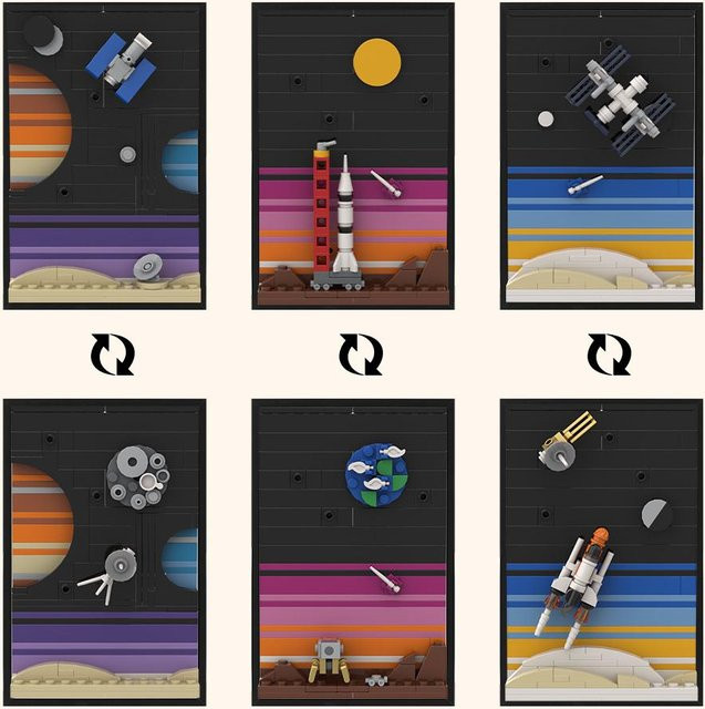 Gobricks MOC Tales of the Space Age 2 Bausteine Sonde um Saturn kreisend Lernspielzeug - Bild 1