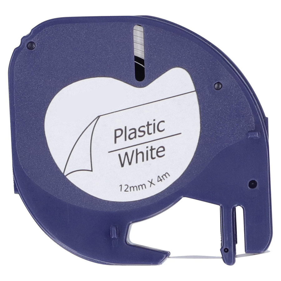 KaiSai Etikettenband Ersatz für DYMO LETRATAG Maschinen, Farbe: Weiß mit schwarzer Schrift, Breite: 12 mm, Länge: 4 m - Bild 3