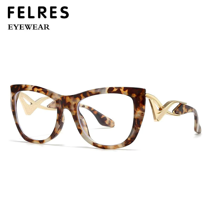 FELRES Lesebrille Cat Eye, Vollrand, Unisex, braun, Anti-Blaulicht - Bild 1