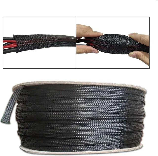 Feuerfestes und flammhemmendes Elektrokabel-Bündel aus schwarzem Nylon mit geflochtener Hülse und isolierendem Schutz - Bild 1