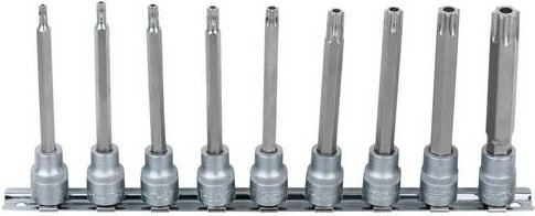 KS Tools 3/8 Zoll Bit-Stecknuss-Satz, 9-teilig, lang, Silber - Bild 1
