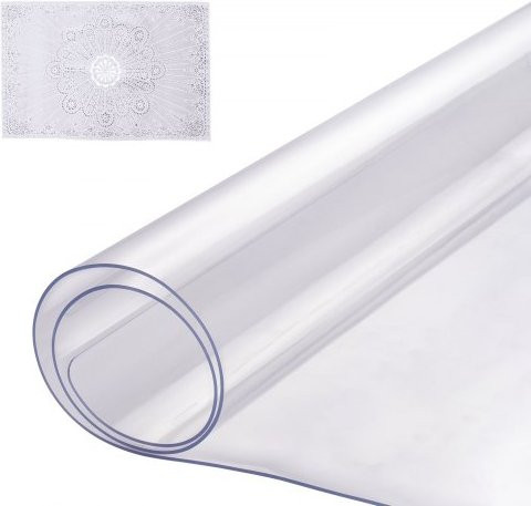 VEVOR Transparente Kunststoff-Tischdecke aus PVC, Rechteckige Schreibtischunterlage, Wasserabweisend und Leicht zu Reinigen, Breite: 35,56 cm, Tiefe: 60,96 cm - Bild 1