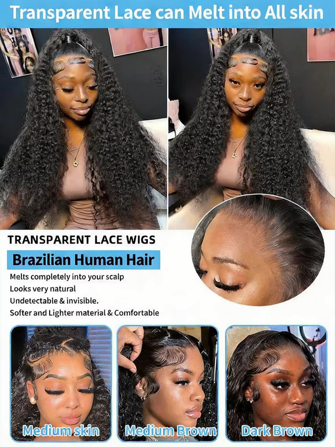 POPVIBES Loose Deep Wave Frontal Perücke, Echthaar, 30-36 Zoll, Unisex - Bild 5
