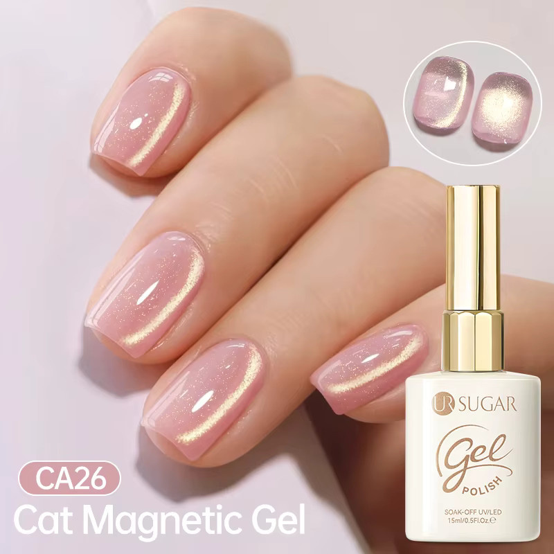 UR SUGAR Katzenaugen-Magnetgel Nagellack, Nude Pink Gold, 15 ml - Bild 2
