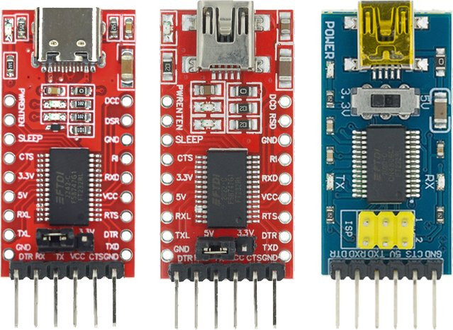 FTDI USB-C zu TTL Serielles Adaptermodul FT232RL in Rot für Arduino - Bild 1