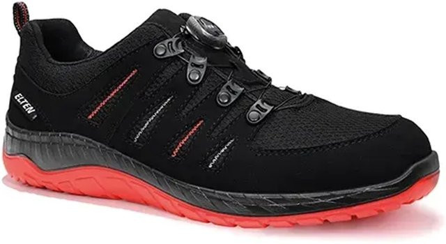 Elten Sicherheitshalbschuh Maddox Boa Low ESD S3 in Schwarz-Rot, Größe 39 - Bild 1