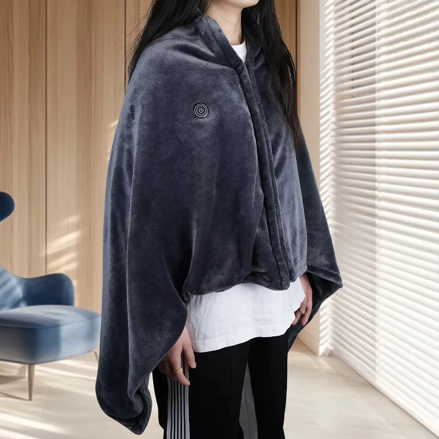 HEROBIKER Heizende Decke für Winter und Home Office in Schwarz und Grau mit Schnellheizfunktion - Bild 6