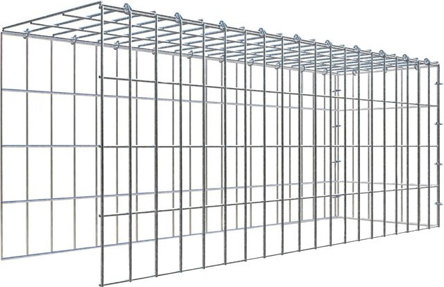 Gabiona C-Ring Anbaukorb Typ 4 in Silbergrau, B/T/H: 40 x 100 x 30 cm - Bild 1