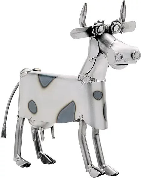 Schraubenfigur Kuh von Hinz & Kunst aus Metall in Silber im Industrial Design - Bild 1