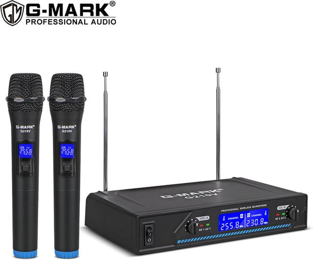 G-MARK G210V Drahtloses Handheld-Mikrofonsystem mit 2 Kanälen in Schwarz - Bild 1