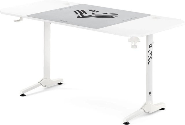 Gaming-Schreibtisch X-Mate von Diablo Chairs in Weiß mit Kabelablage und Metallgestell, B/T/H: 160 x 75 x 75 cm - Bild 1