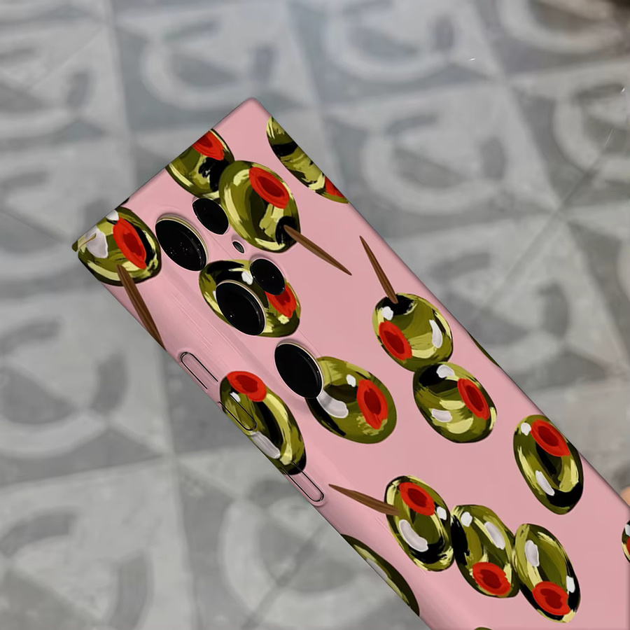 Olive Pin Pop Handyhülle für Samsung Galaxy S25 Ultra, S24, S23 Ultra und S23 Plus, stoßfeste Doppelschicht Rückabdeckung in Grün und Pink - Bild 5