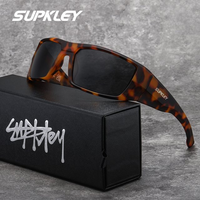 SUPKLEY Sonnenbrille, Vollrand, rechteckig, Kunststoff, braun - Bild 1
